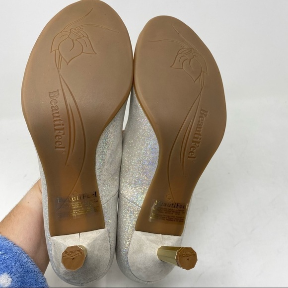 Beautifeel Reiley Disco Print Suede peep toe pumps - Picture 8 of 9